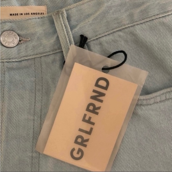 GRLFRND Karolina High Rise Cotton Button Fly Straight Crop Jeans NWT - Picture 4 of 10
